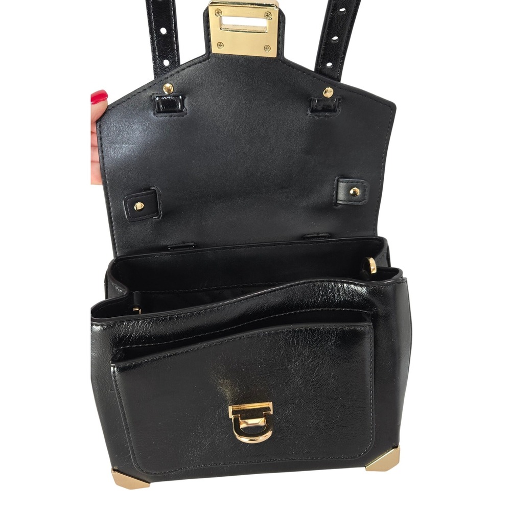 Michael Kors Satchel Small Black Leather Gold Hardware Top Handle Bag - Picture 7 of 9